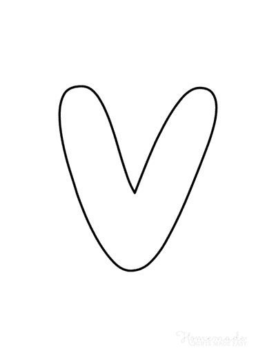 Bubble Letters Rounded Lowercase V