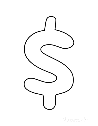 Bubble Letters Rounded Symbol Dollar