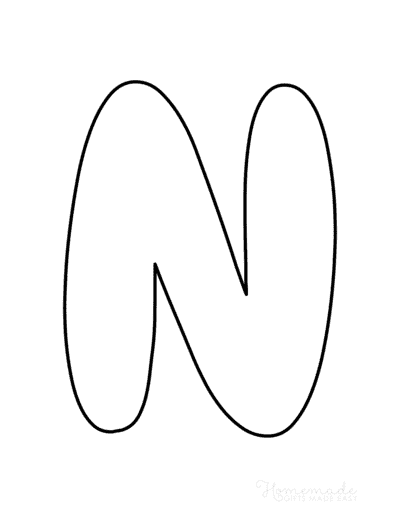 Bubble Letters Rounded Uppercase N