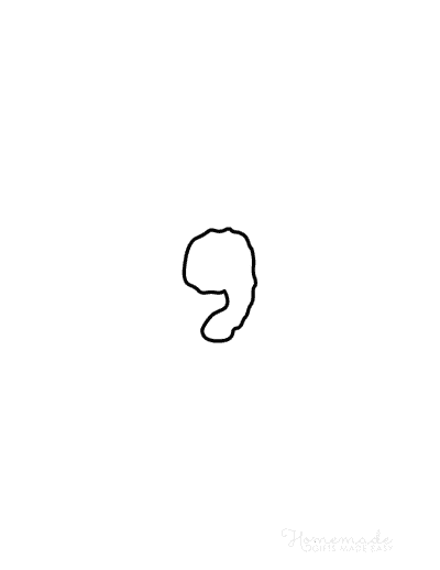 Bubble Letters Spooky Symbols Comma