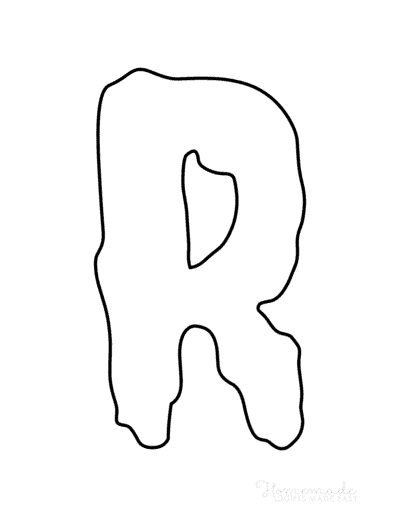 Bubble Letters Spooky Uppercase R