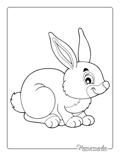 Bunny Coloring Pages Bunny Crouching