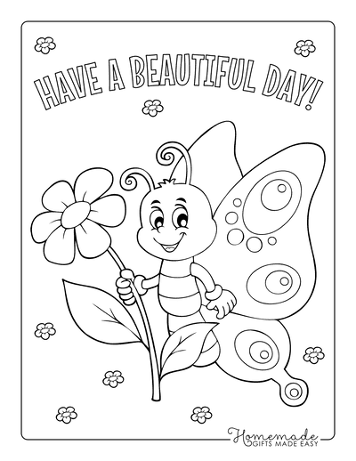 free butterfly coloring pages for kids adults