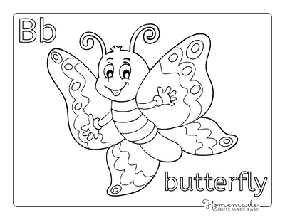 Cute Butterflies Coloring Pages / Butterflies A Cute Waving Butterfly
