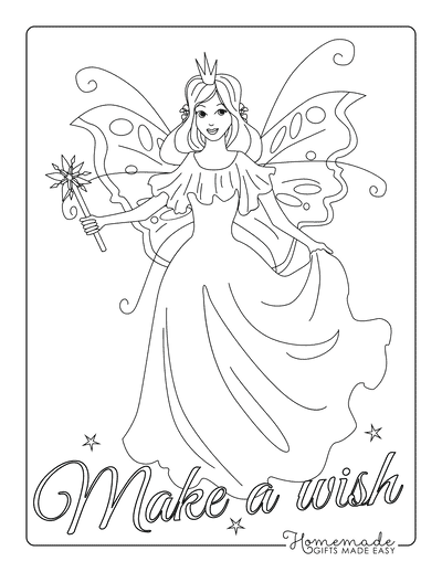 butterfly fairy and flower coloring pages