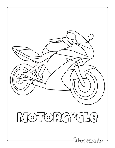 Car Coloring Pages Motorcycle