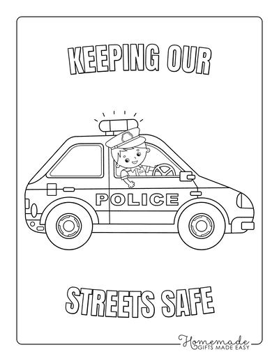 Car Coloring Pages Police Officer Keeping Our Streets Safe