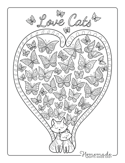 Free Cat Coloring Pages for Kids & Adults