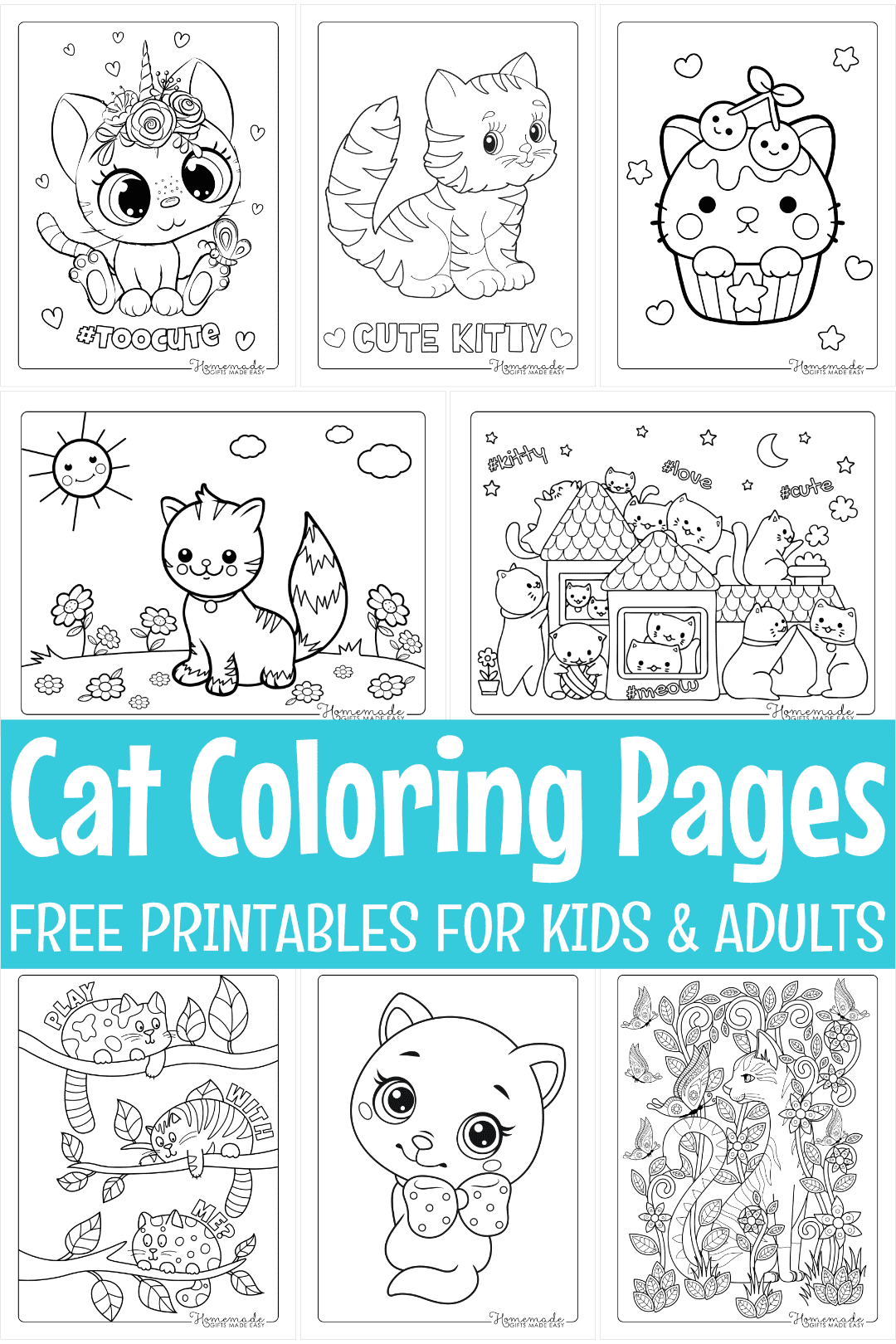 Super Kitties coloring Pages: Gift Printable For Kids for /All Ages 3-8 8-12