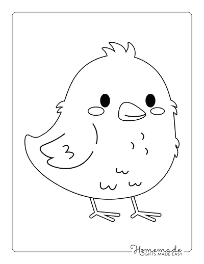Chicken Coloring Pages Cute Easy Baby Chick Outline to Color