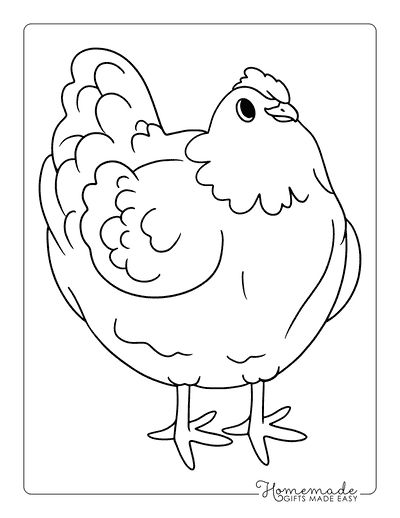 Chicken Coloring Pages Simple Cute Hen Chicken Outline to Color