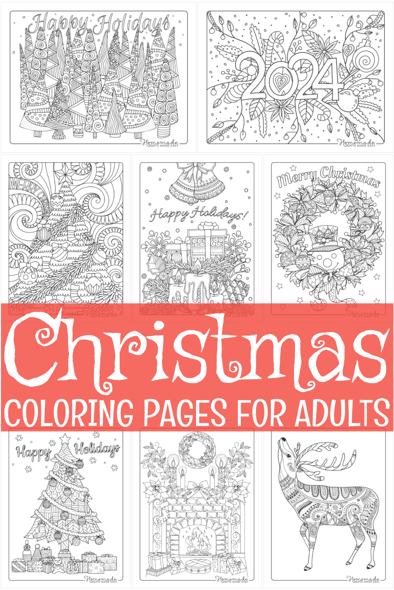 Imprinted Holiday Theme Adult Coloring Book and Pencil Sets (12