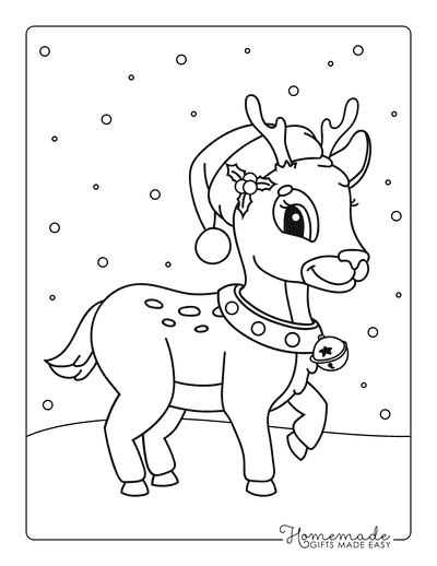 30+ Reindeer Cute Christmas Coloring Pages