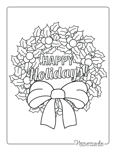 christmas wreath coloring pages for kids