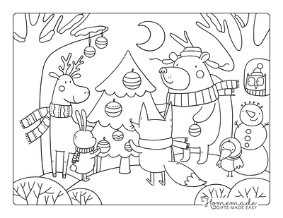 Animals coloring books for kids ages 2-4: Coloring pages, Chrismas