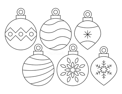 christmas ornaments coloring page