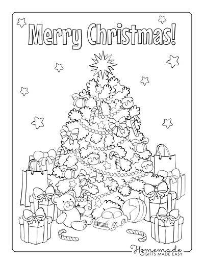 blank christmas tree coloring pages for kids printable