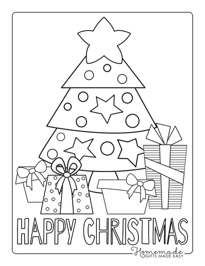 christmas tree and presents coloring pages
