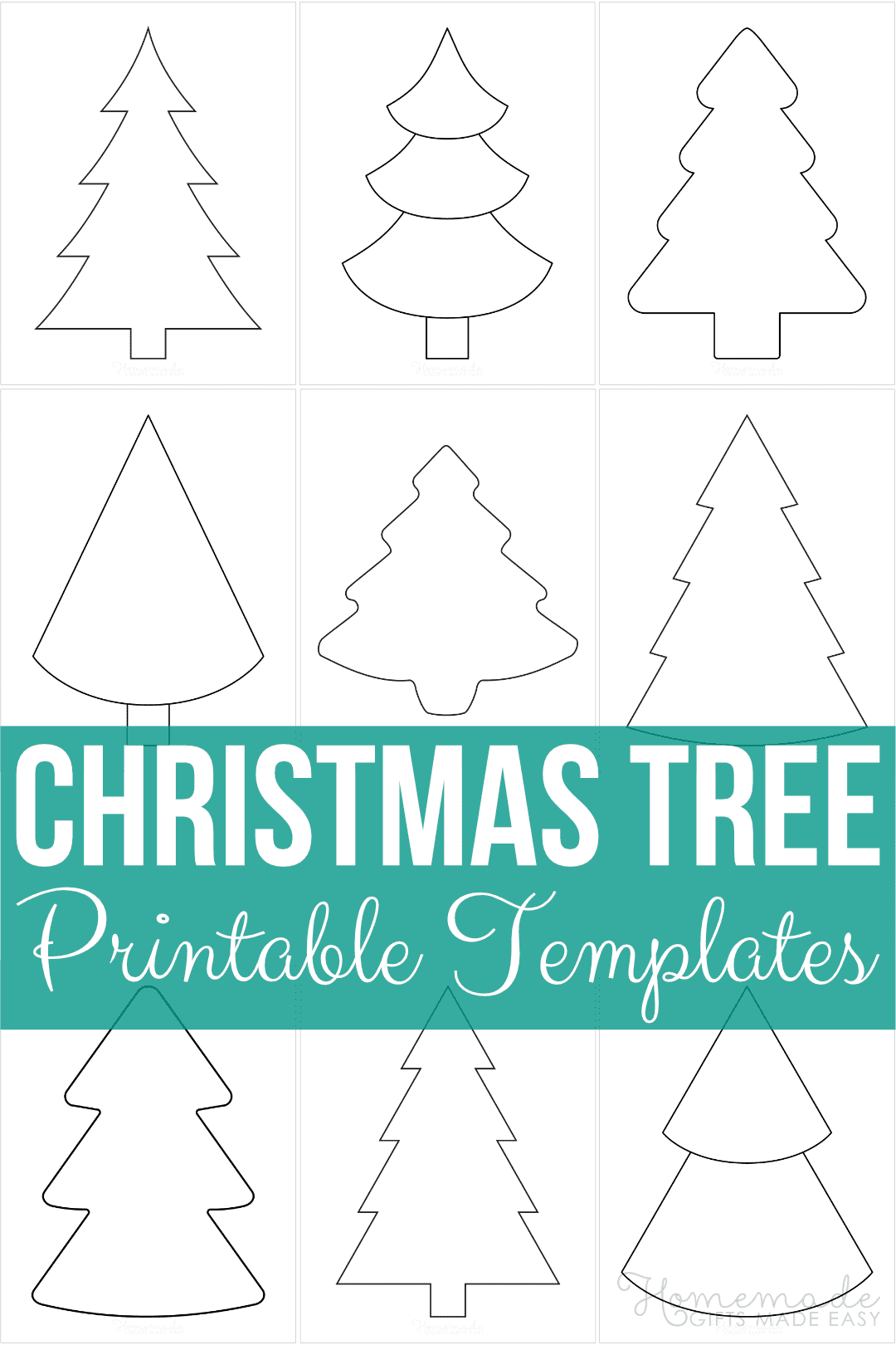 Christmas Tree Templates Free Printable Outlines Patterns In All