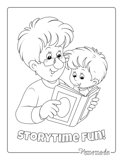 Coloring Pages for Boys Father Son Storytime