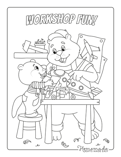 Coloring Pages for Boys Workshop Craft Build Airplane