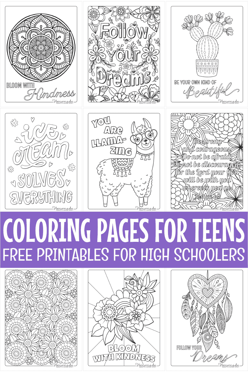 Free Coloring Pages for Teens