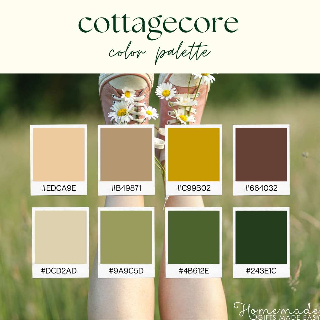 لوحة الألوان الجمالية Cottagecore وألوان Cottagecore