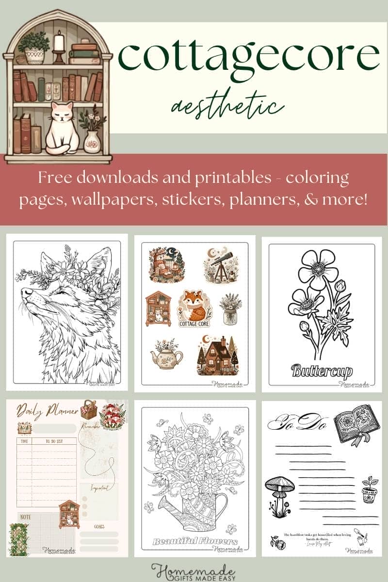 Cottagecore Aesthetic Free Printables and Coloring Pages