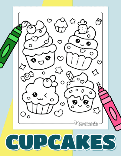 Cupcake Coloring Pages