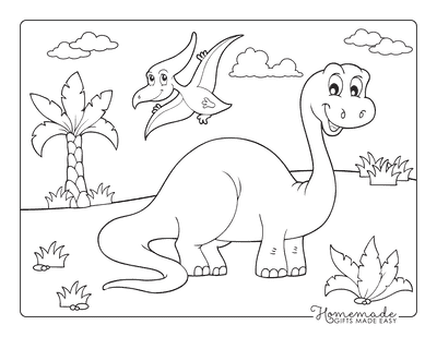 simple dinosaur coloring pages