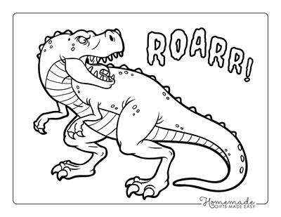 Kids Dinosaurs T-Rex Coloring Page Printable Free  Dinosaur coloring  pages, Easy dinosaur drawing, T-rex drawing