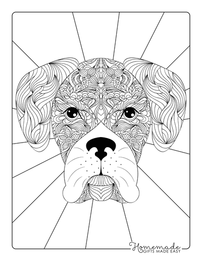 boxer dog coloring pages