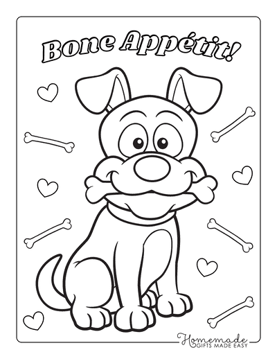 dog bone coloring page