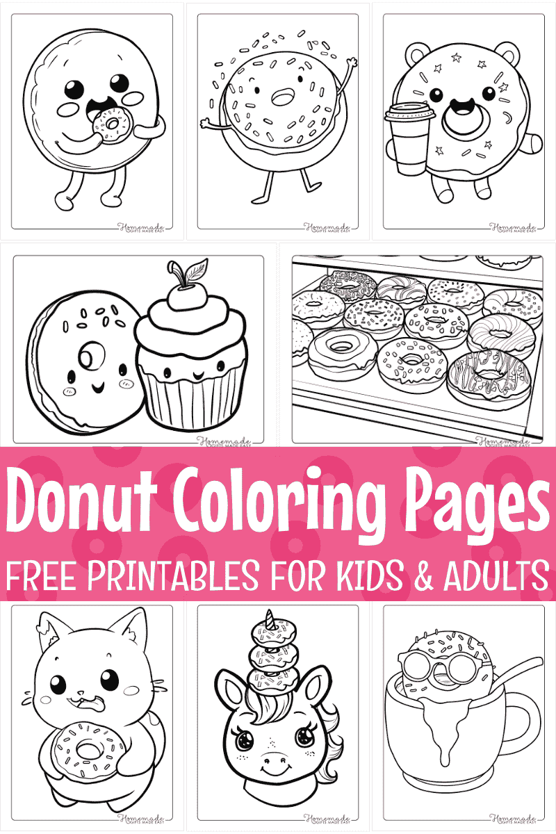 Donut Coloring Pages