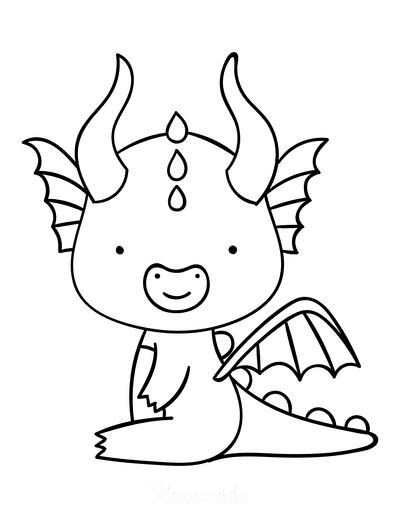 simple dragon outline for kids