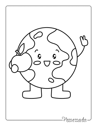 Earth Coloring Pages Cute Earth Peace Sign