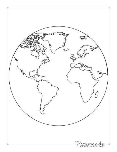 Earth Coloring Pages Realistic Globe Coloring Sheet