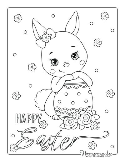 girl easter bunny coloring pages