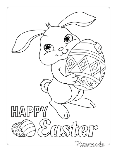 easter bunny with eggs coloring pages