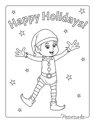 Elf Coloring Pages For Kids & Adults - World of Printables