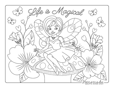 fairies and flowers coloring pages