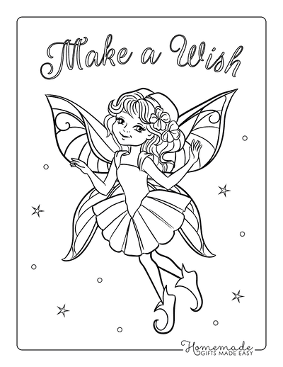 realistic fairy coloring pages