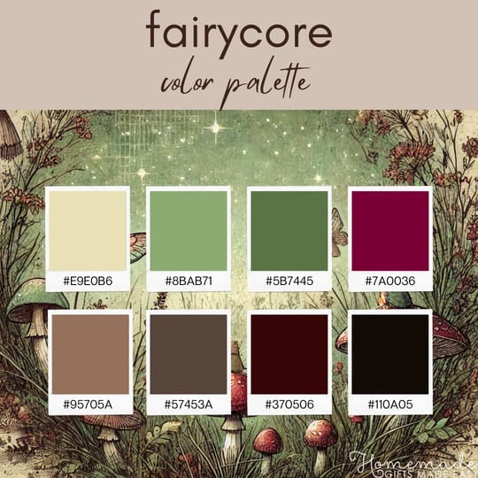 Fairycore Aesthetic Color Palette and Fairycore Colors