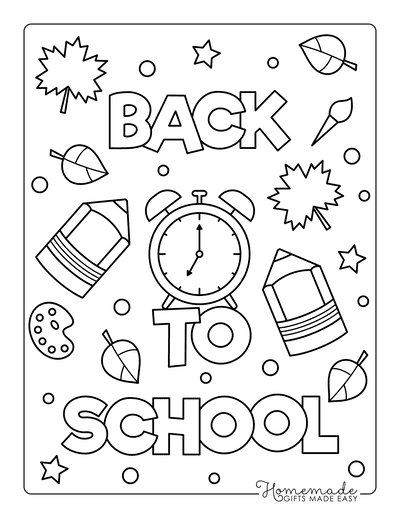 back to school coloring pages for kids free printables