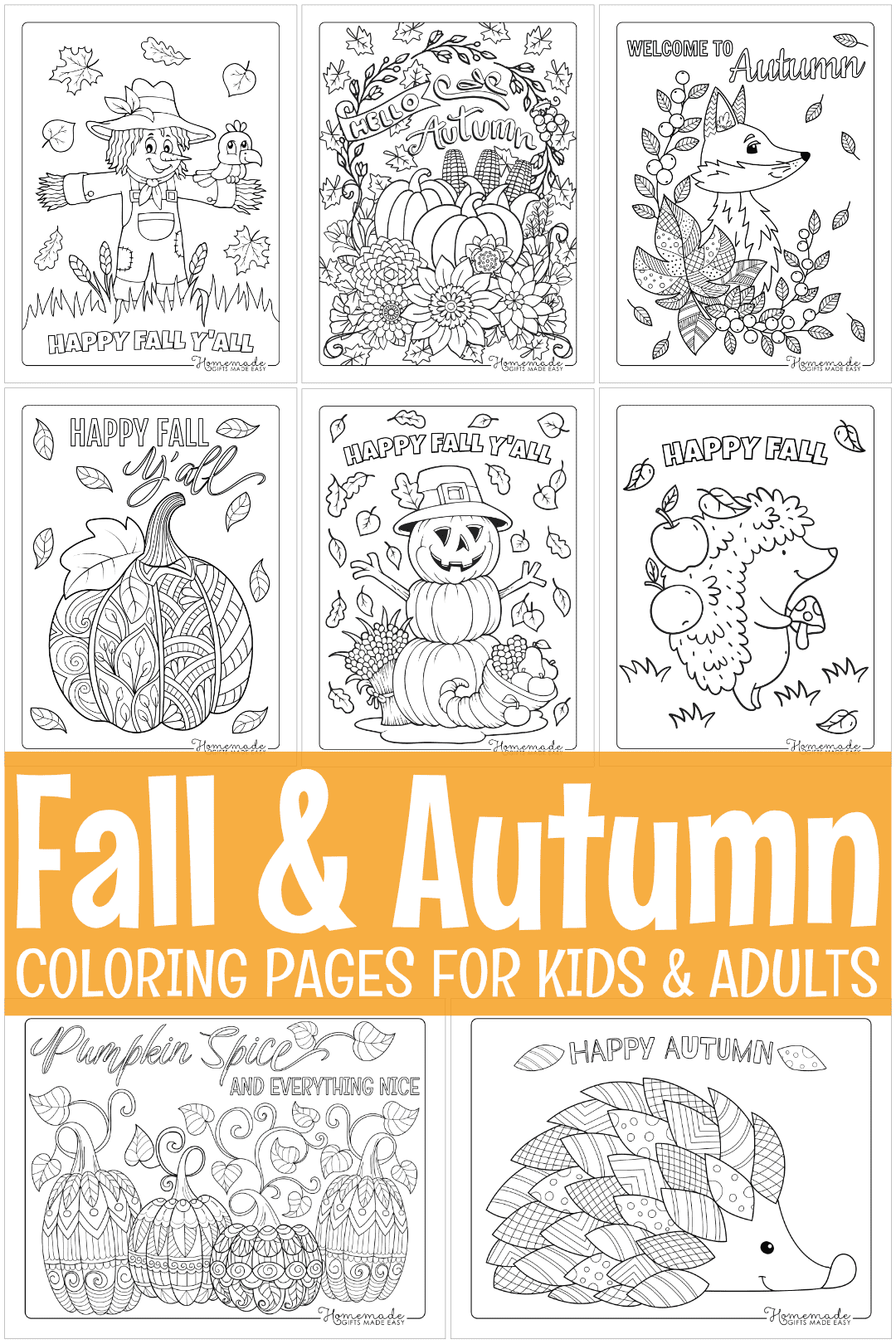 Autumn Season Color By Number Adult Coloring Book: Large Print