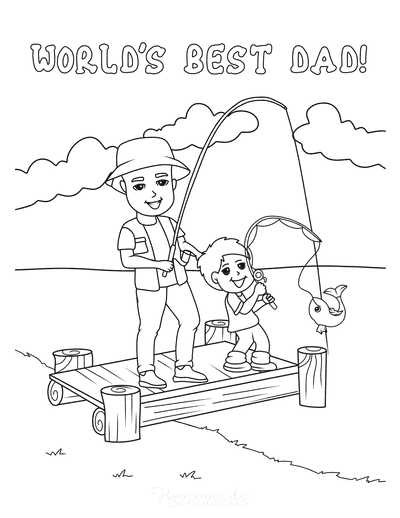 Daddy and Daughter Fishing Coloring Pages - Get Coloring Pages