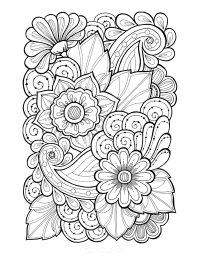 Flower Coloring Pages Doodle to Color 4