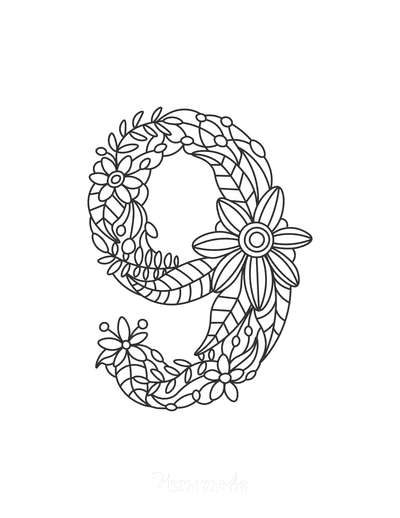Flower Coloring Pages Number 9