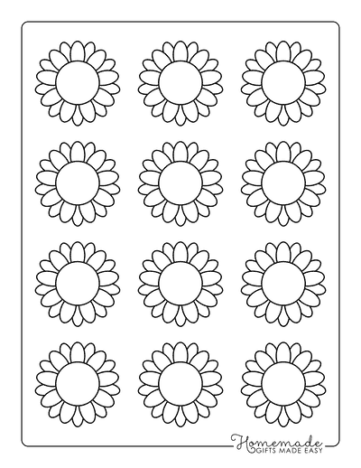 Flower Template Outine 2 Inch