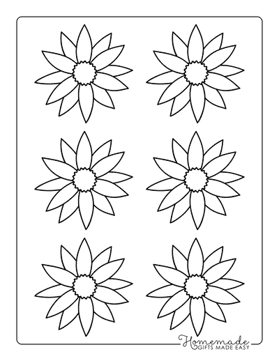 Flower Template Shape Pointed Petals 3 Inch